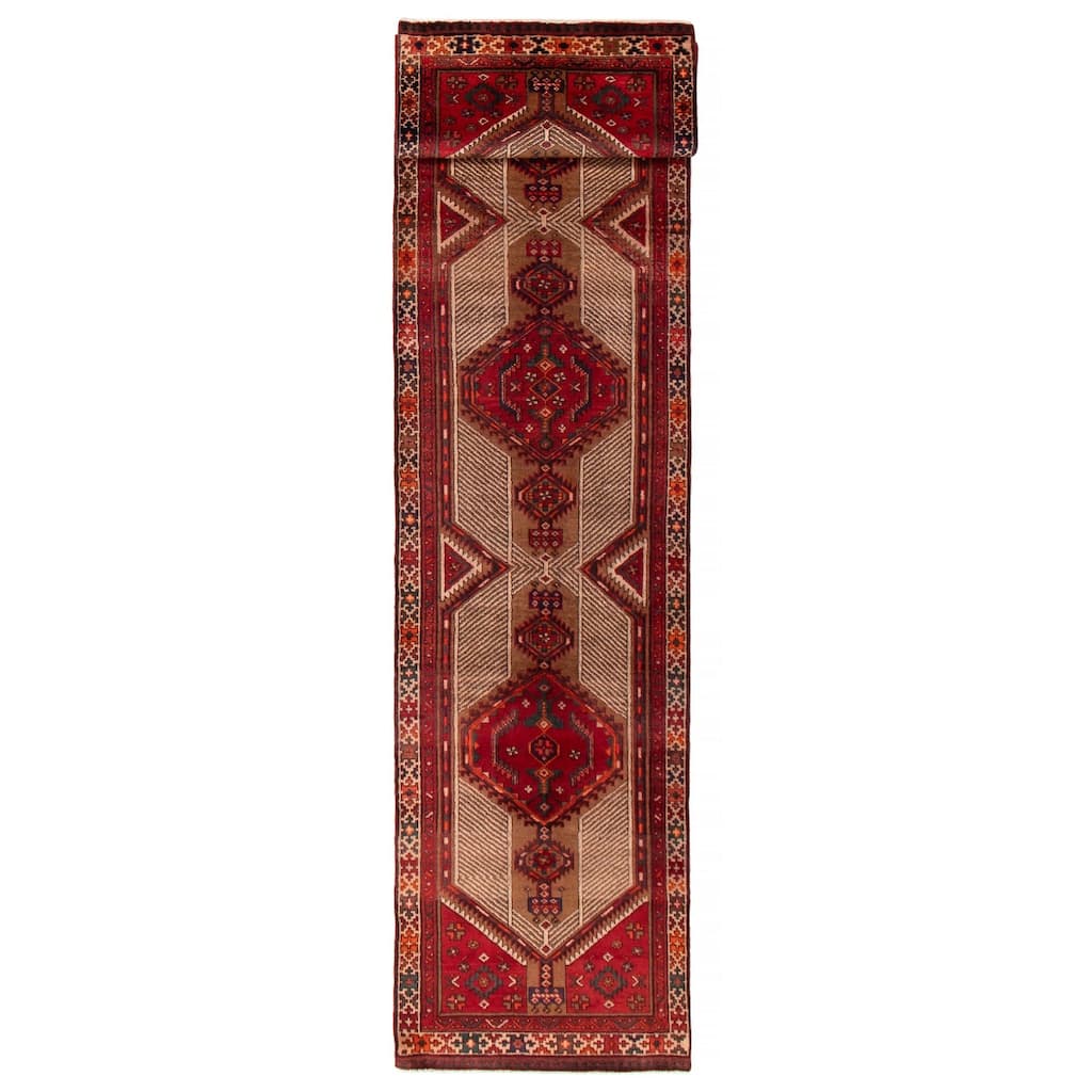 ECARPETGALLERY Hand-knotted Konya Anatolian Red Wool Rug - 3'2 x 13'6