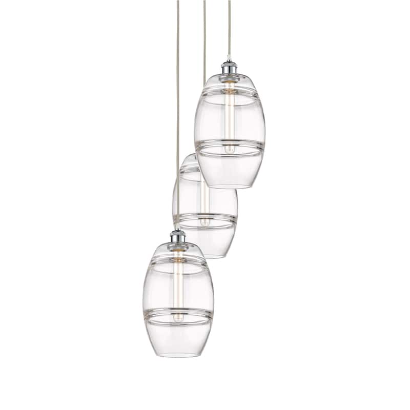 Innovations Lighting 113B-3P-30-15 Vaz Pendant Vaz 3 Light 15" Wide - White Polished Chrome / Clear