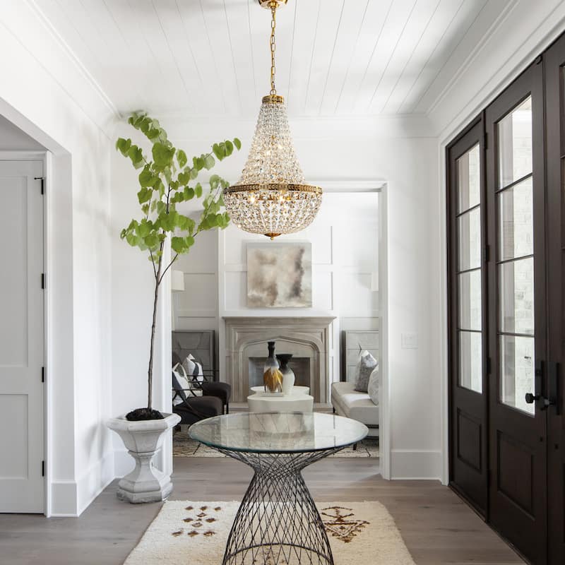 4-Light Vintage And Glam Basket Crystal Chandelier in Antique Gold