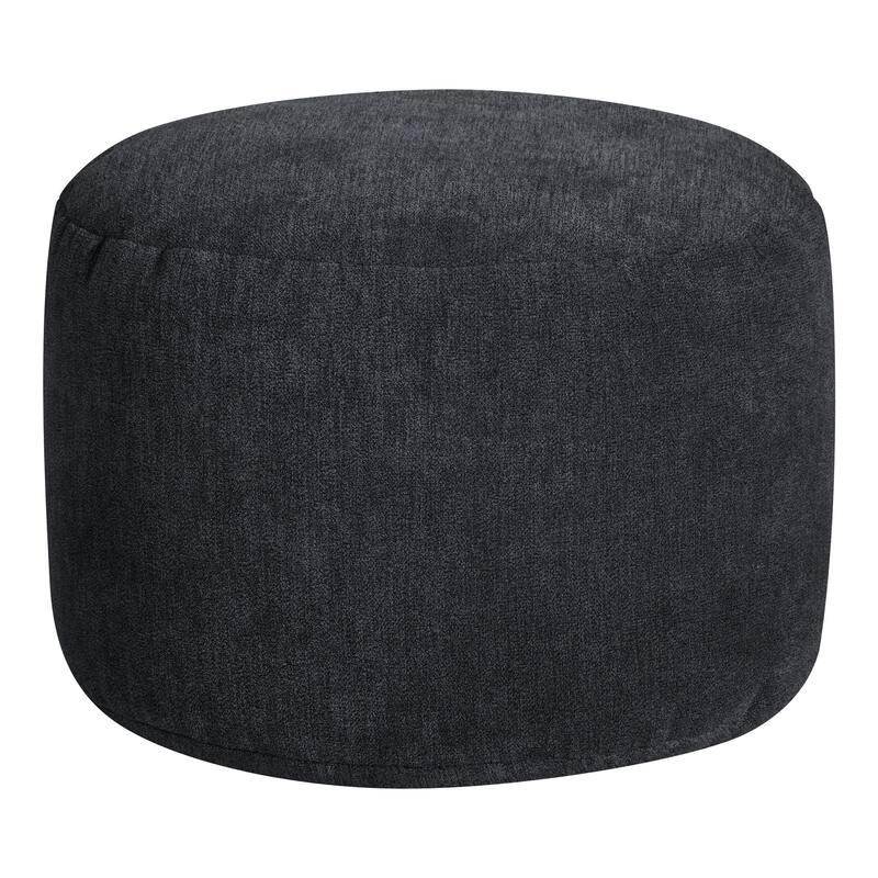 Gouchee Home Round Alfa Velour Pouf Bean Bag - Black