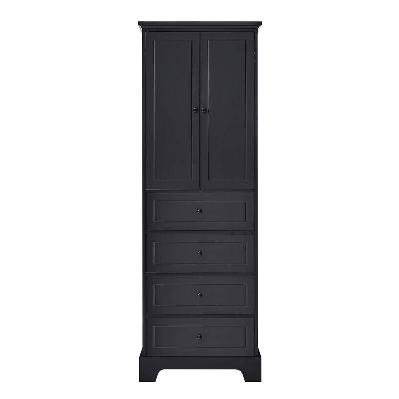Classic Bathroom Storage Cabinet with 2 Doors & 4 Drawers — Elegant & Versatile