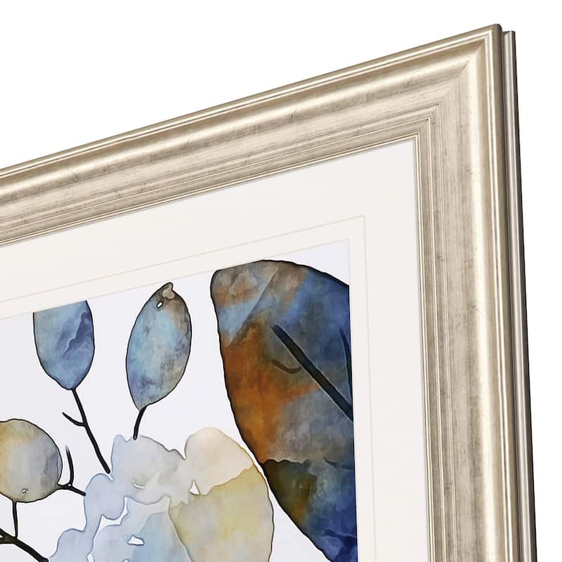 Watercolour Floral II Framed Art Giclee Under Glass - Blue