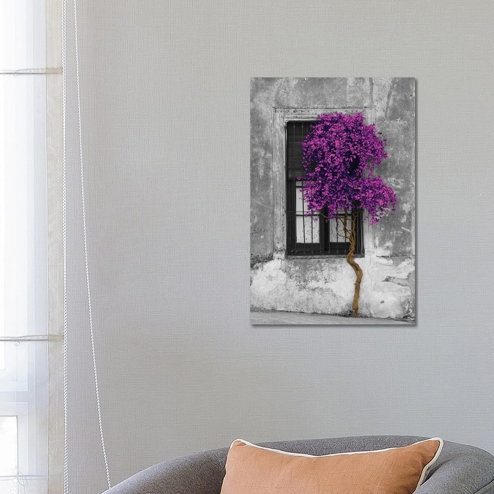 iCanvas "Tree in Front of Window Purple Pop" Canvas Print