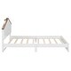 preview thumbnail 46 of 46, Bedroom Solid Wood Platform Bed House-Shaped Headboard Walnut Roof with LED Window Bed Frame Platform No Box Spring Needed