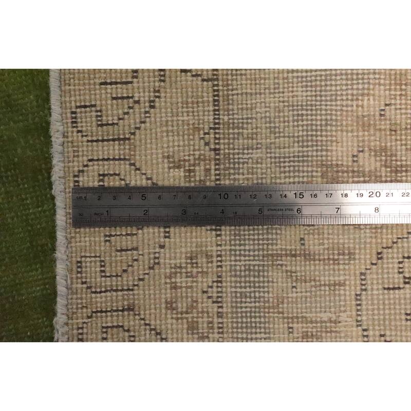 Hand Knotted Oriental 100% Wool Carpet Traditional Floral Green Tabriz Area Rug - 12' 10'' X 10' 0''