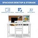 preview thumbnail 12 of 10, Kids' Wood Desk with Hutch and Chair - Includes Cork Bulletin Board, Cubbies and Cutouts for Cords and Wires