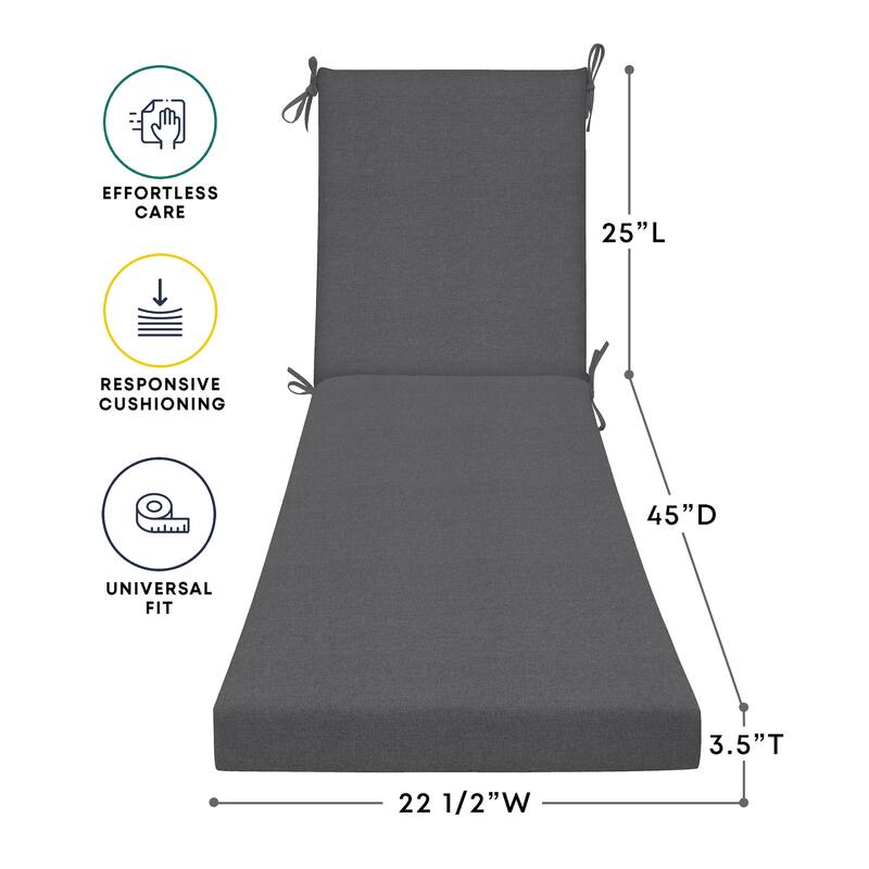 Textured Chaise Lounge Cushion - 22.5" wide x 70" long x 45" deep x 3.5" thick