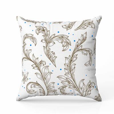 Petal Perfection Faux Suede Reversible Throw Pillow White and Gold
