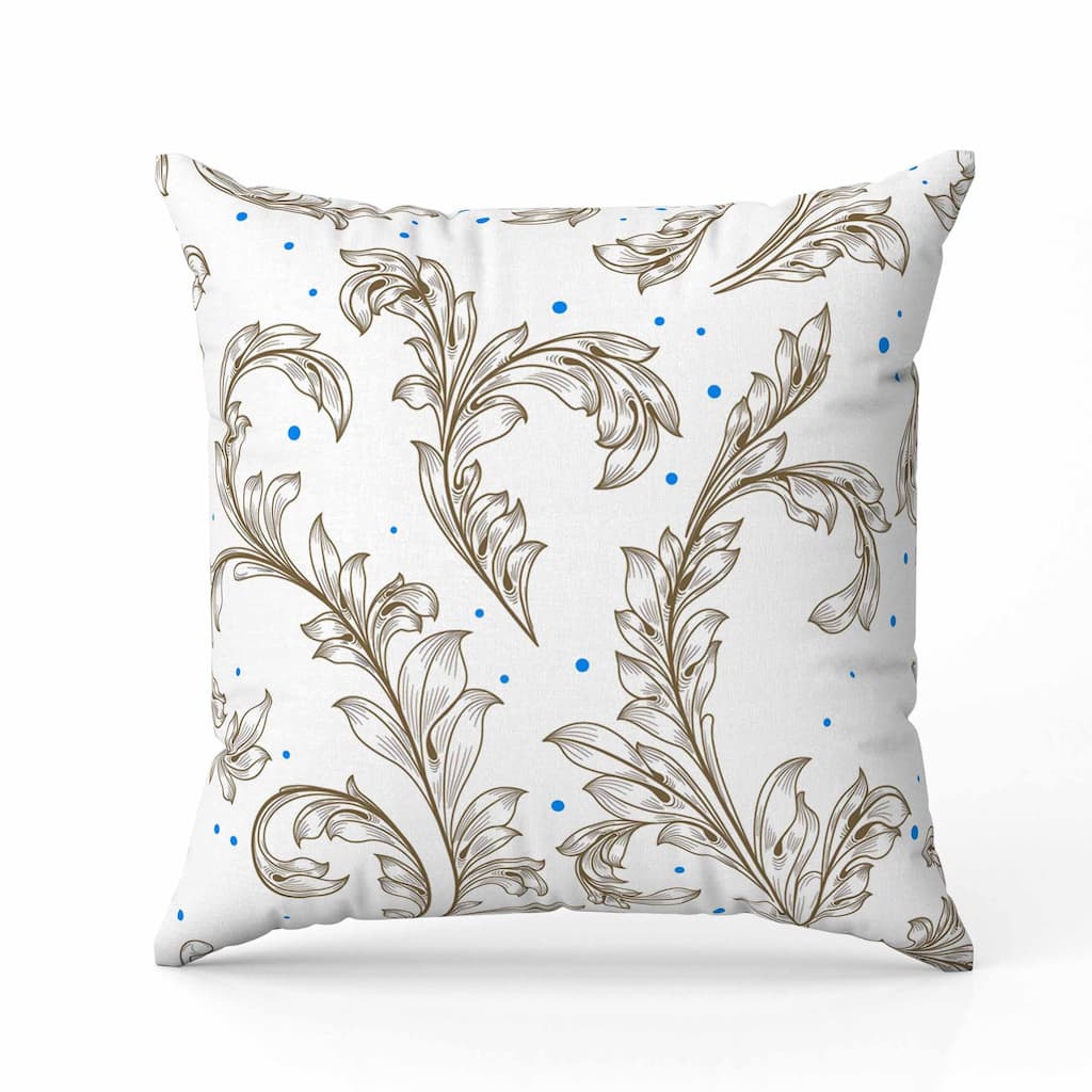Petal Perfection Indoor/Outdoor Reversible Throw Pillow White and Gold