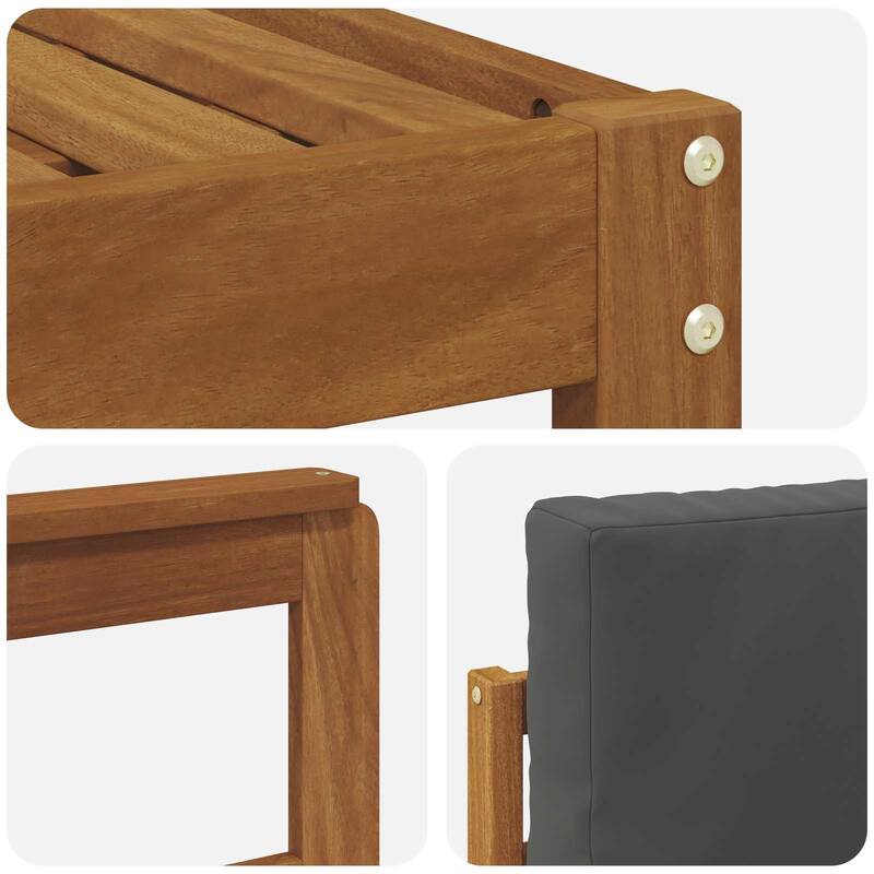 vidaXL Outdoor Sofa Set with Cushion 7 pcs Natural and Anthracite