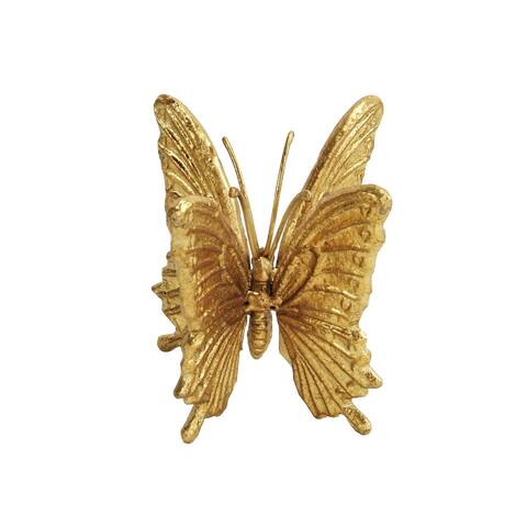 Offex Erlen Handmade Golden Cast Iron Double Butterfly Figurine - 4"Lx4"Wx4.5"H