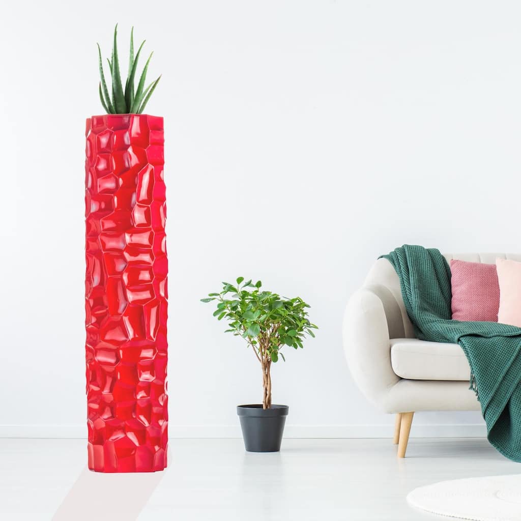 Textured Handmade Resin Vase - N/A