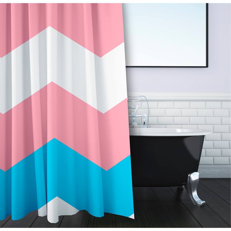 Inclusive Pride Flag Durable Poly Shower Curtain