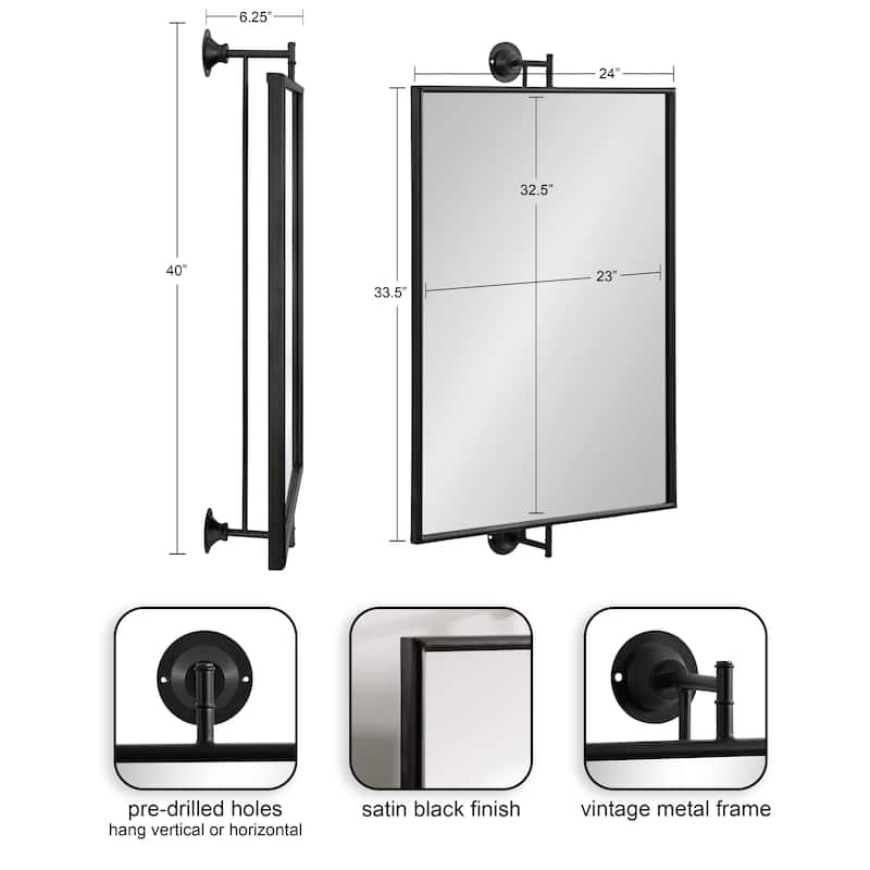 Kate and Laurel Darbridge Rectangle Pivot Mirror