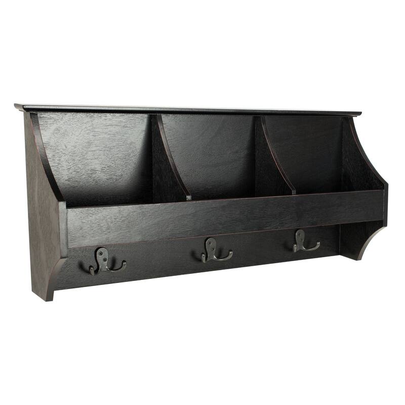 SAFAVIEH Remona Black Hanging Storage Wall Rack - 28" x 5" x 12" - 28Wx5Dx12H