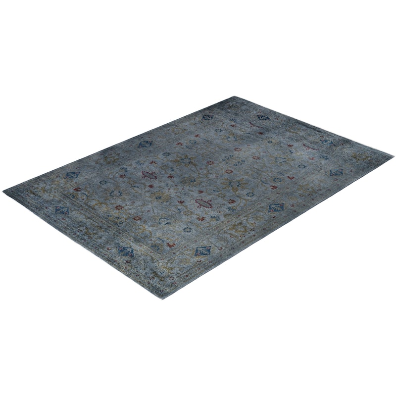 Overdyed One-of-a-Kind Hand-Knotted Area Rug - Gray - 6' 1" x 8' 10"