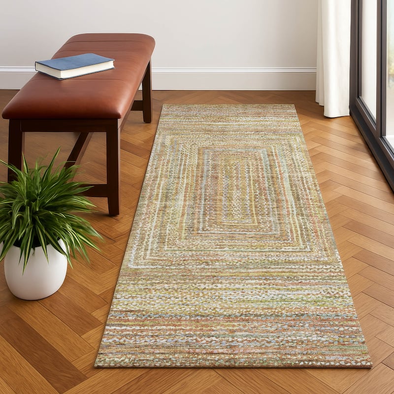 Premium Washable Super Soft Modern Dimensions Mayfield Rug - Tan - 2'3" x 7'6"