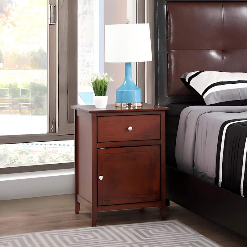 Transitional Cherry Nightstand with Large Drawer - Cherry