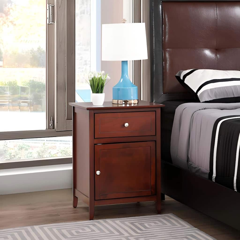 Transitional Cherry Nightstand with Large Drawer