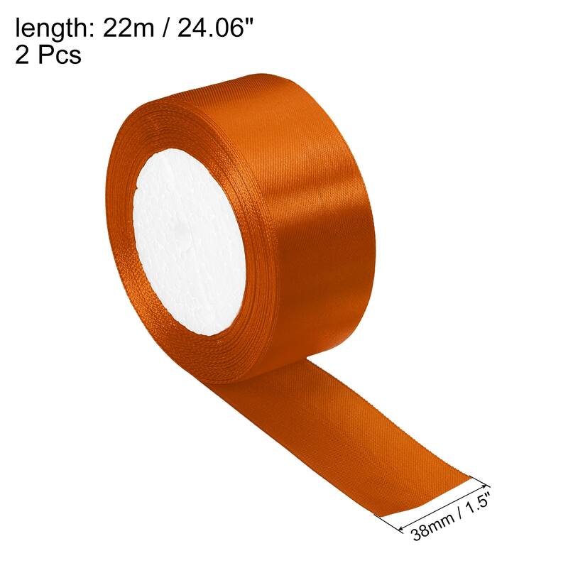1.5 Inch Satin Ribbon, Double Face Crafts Roll for Wrapping Decoration - Orange