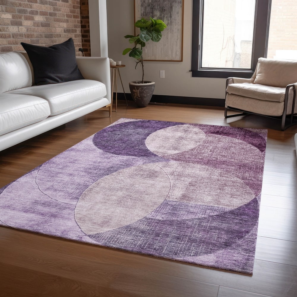 Machine Washable Indoor/ Outdoor Contemporary Deco Chantille Rug