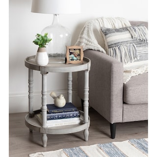 Kate and Laurel Bellport Round Wood Side Table