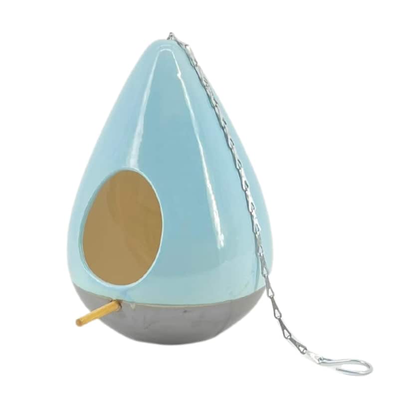 Ceramic 10-Inch Teardrop Birdhouse