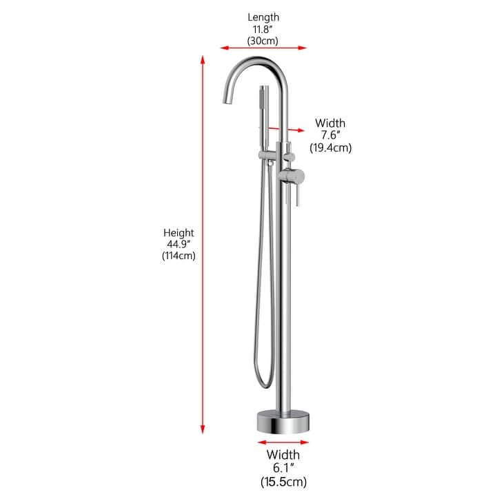 Elegant Lighting FAT-8001 Steven Floor Mounted Clawfoot Tub Filler