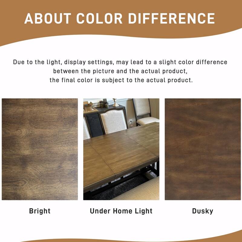 60" to 78" Expandable Wood Table with Removable Leaf