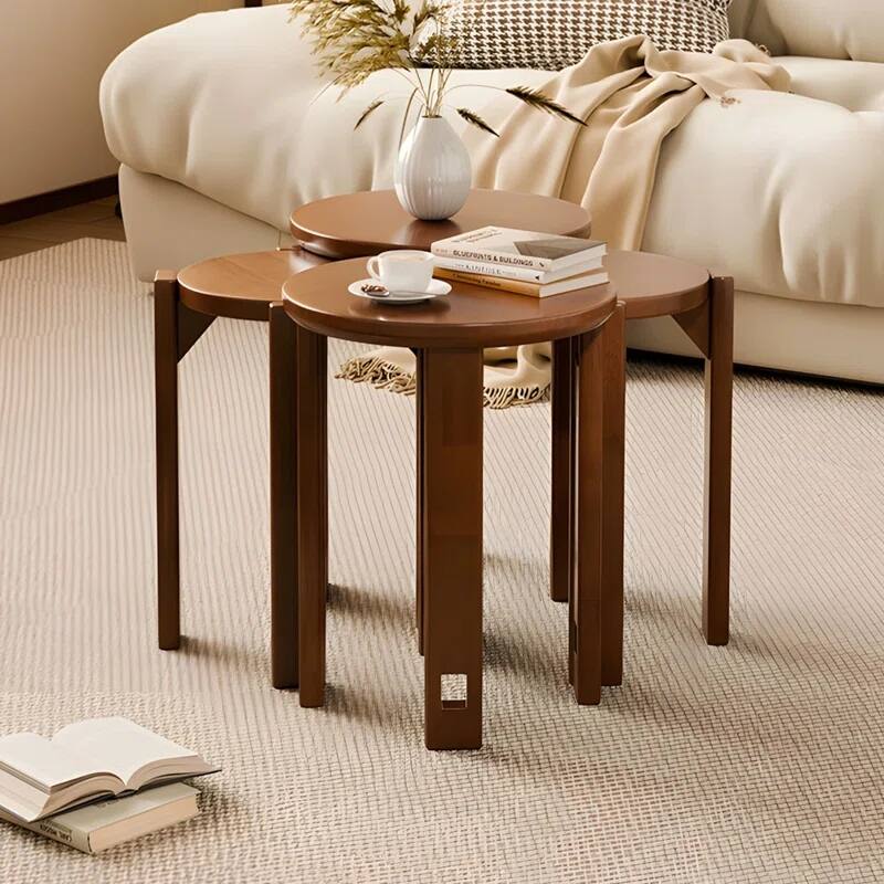 4-in-1 Wooden Stackable Stools, Set of 4 Multifunctional Chairs