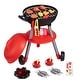 preview thumbnail 1 of 9, Black Red Plastic Grill Playset with Lights and Sounds for Kids - 16.9” L x 14.5” W x 23.23” H