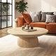 preview thumbnail 16 of 45, Studio London Maddox Single Round Coffee Table Stone Marble Effect 14.5" H x 40" W x 40" D - Faux Travertine large