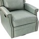 preview thumbnail 83 of 100, Echidna Transitional Genuine Leather Swivel Rocker Nursery Chair with Nailhead Trim by HULALA HOME