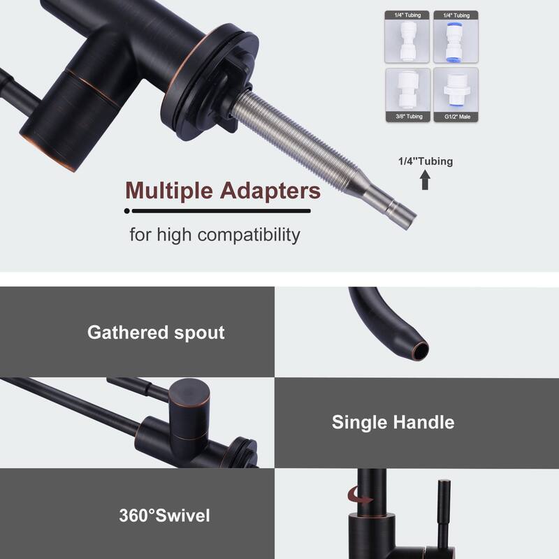 WOWOW Modern-Style Three-Function Pull-Down Kitchen Faucet with Filter Faucet