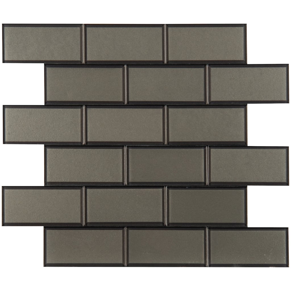 Ackland AKM-G-TA2X4PSW-CA Tactiq - 12" x 12" Glass Brick Wall Mosaic - Brunox