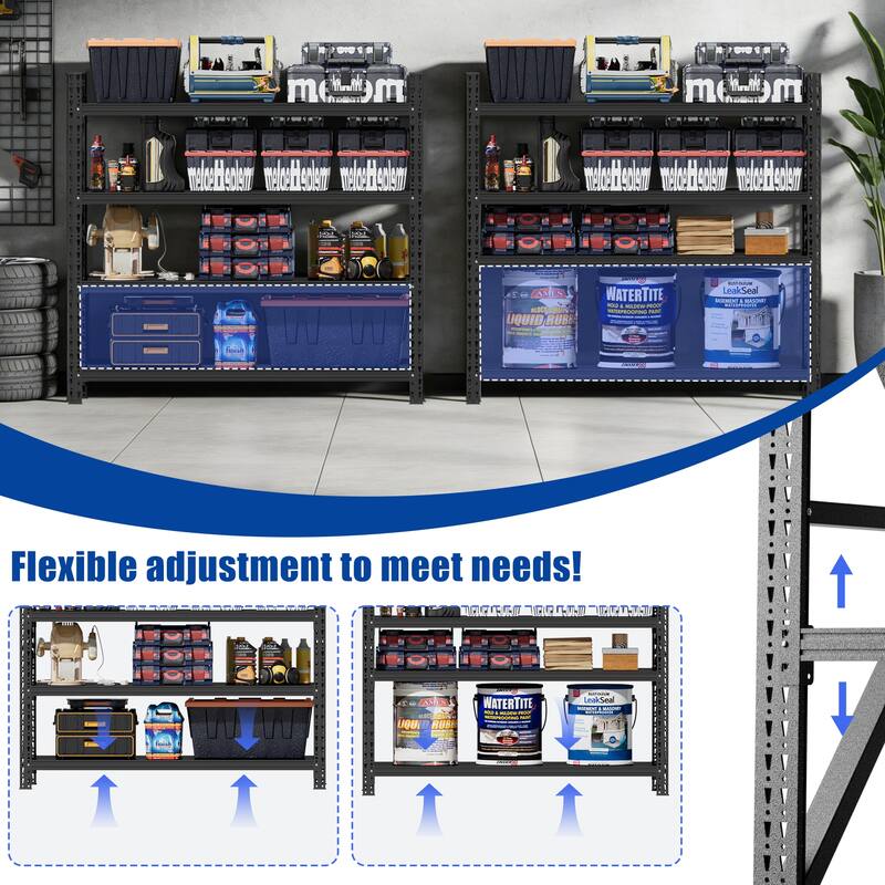Heavy Duty Garage Shelving 4000LBS, Extra Wide Metal Adjustable Shelves, 69"H Industrial Storage Unit for Warehouse