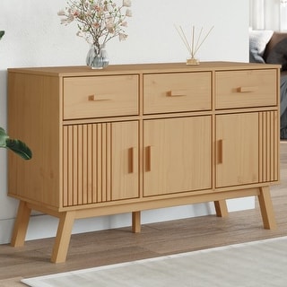 vidaXL Sideboard OLDEN Brown 44.9"x16.9"x28.9" Solid Wood Pine - 44.9" x 16.9" x 28.9"