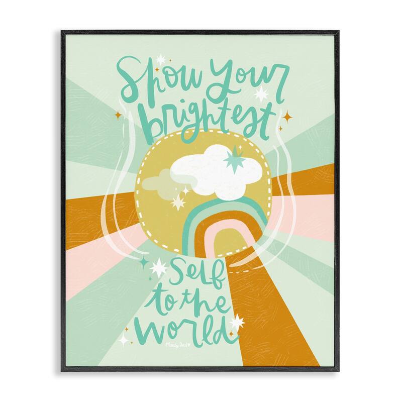 Stupell Show Your Brightest Self Framed Giclee Art Design By Mandy Ford Art + Illustration - 11 x 14 - Black