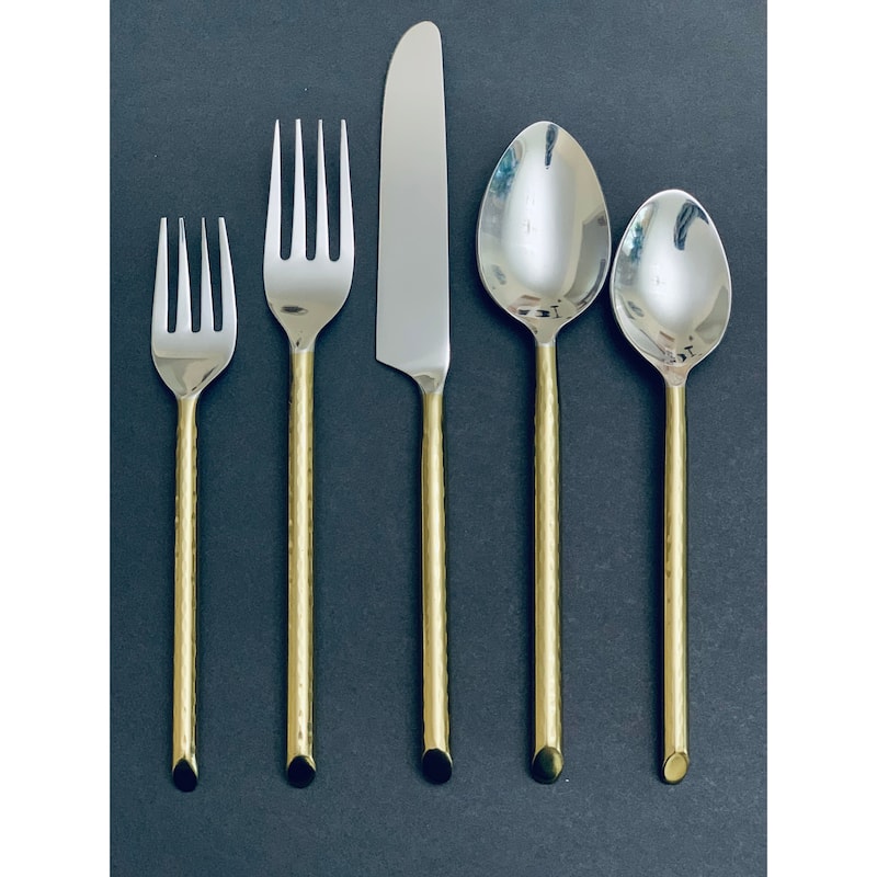 Hammered Stainless Steel Flatware set of 20 pieces