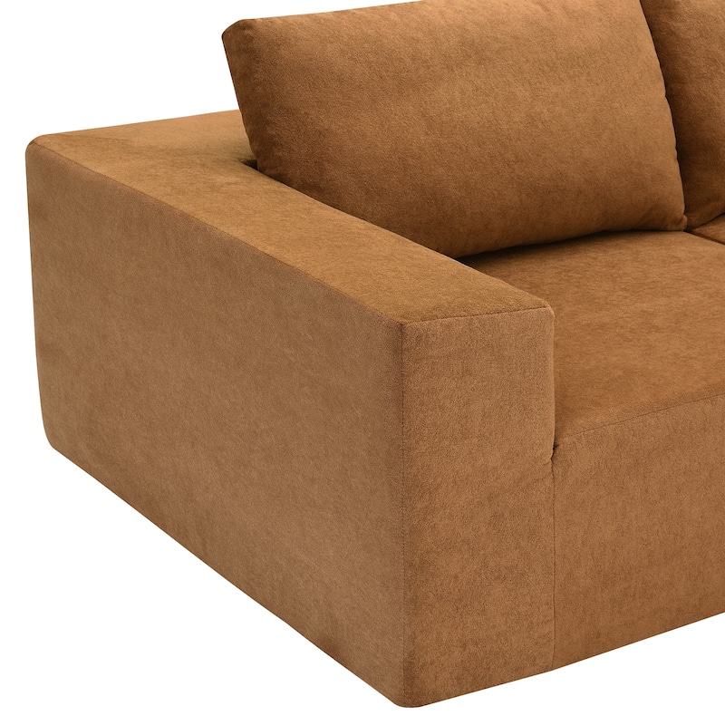 116" Modular L-Shaped 5-Seater Sofa with Terrycloth Upholstery