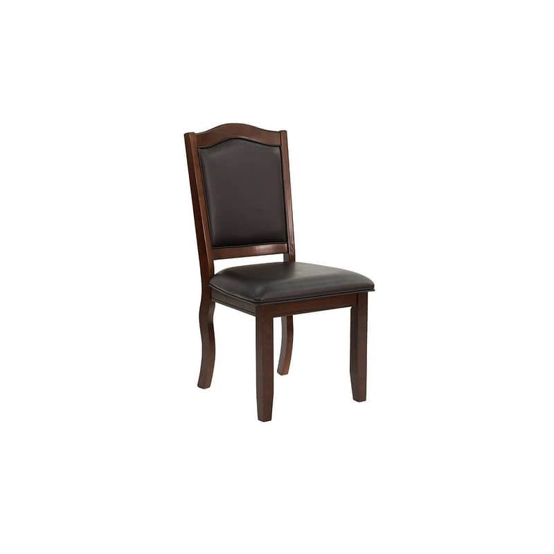 Transitional Style Dining Chairs Arched Backrest Padded Chair Espresso Finish