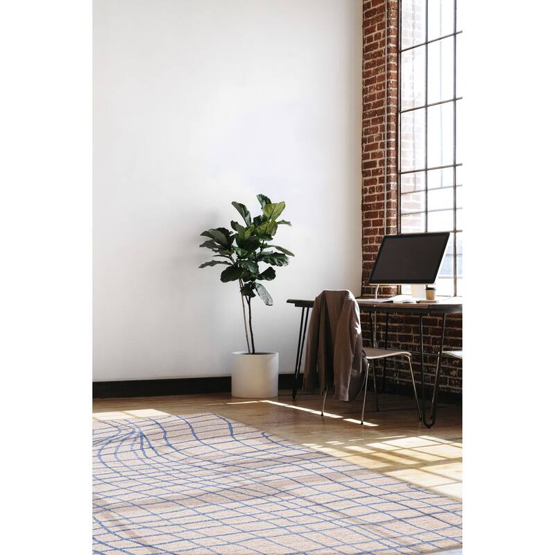 ECARPETGALLERY Hand Loomed Loreto Ivory Silk, Wool Rug - 5'4 x 7'7
