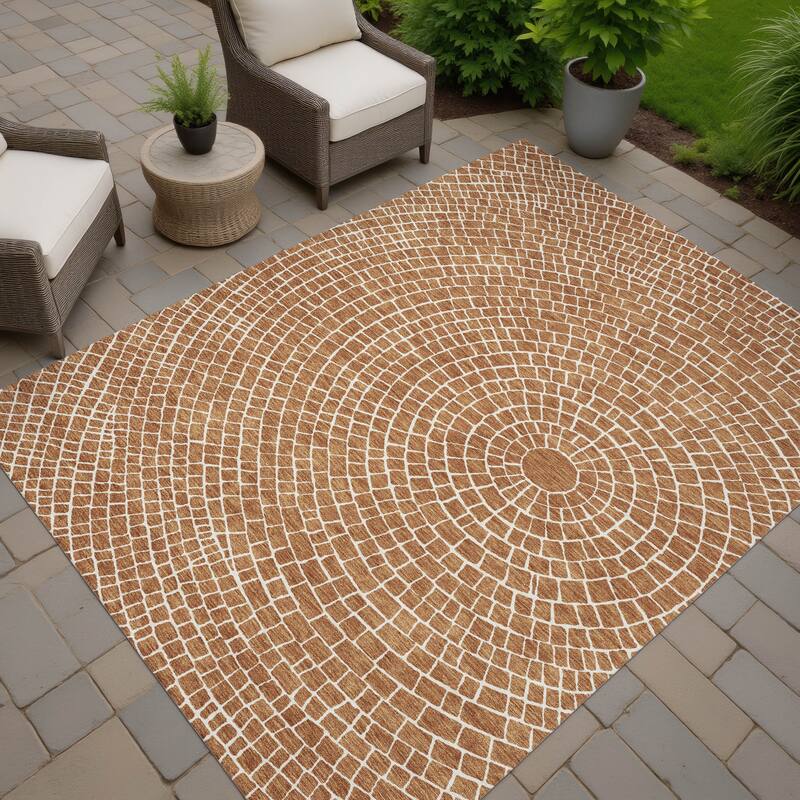 Machine Washable Indoor/ Outdoor Modern Gravity Chantille Rug