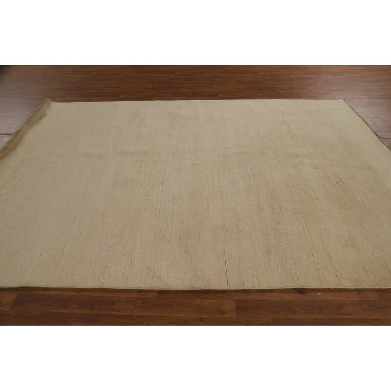 Solid Modern Gabbeh Oriental Rug Handmade Living Room Wool Carpet - 6'10" x 9'7"