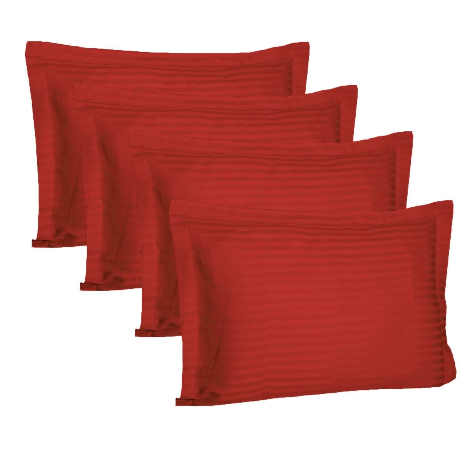 Just Linen Micro Poly Sateen Pencil Striped Pack of 4 Full Size Pillow