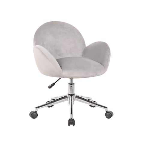 Porthos Home Quon Velvet/ Chrome Swivel Office Chair