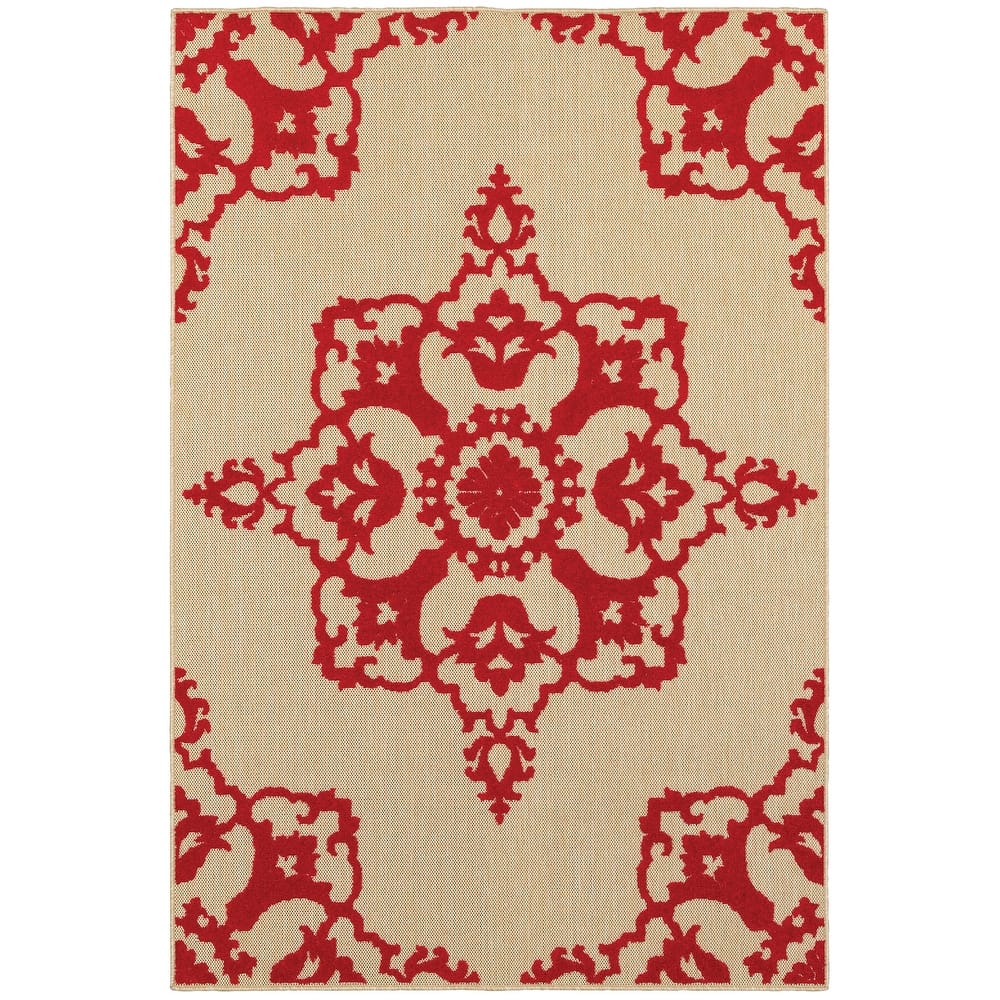 Style Haven Cara Mixed Pile Intricate Medallion Indoor/ Outdoor Area Rug