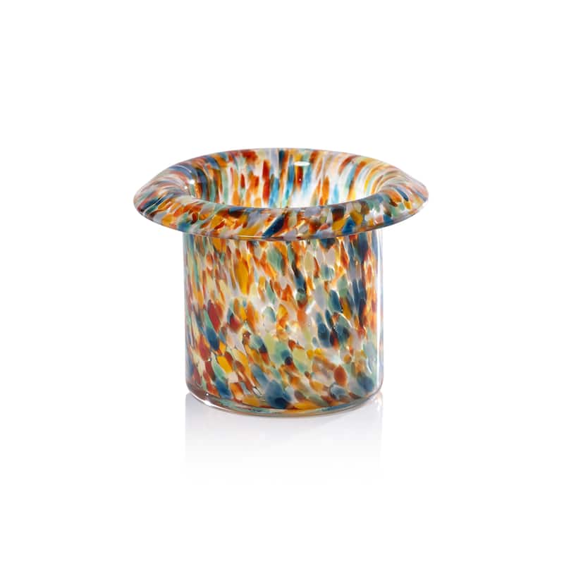 Celia 4-Piece Opal Confetti Glass Candle Holder/ Vase/ Planter Set - Multicolor
