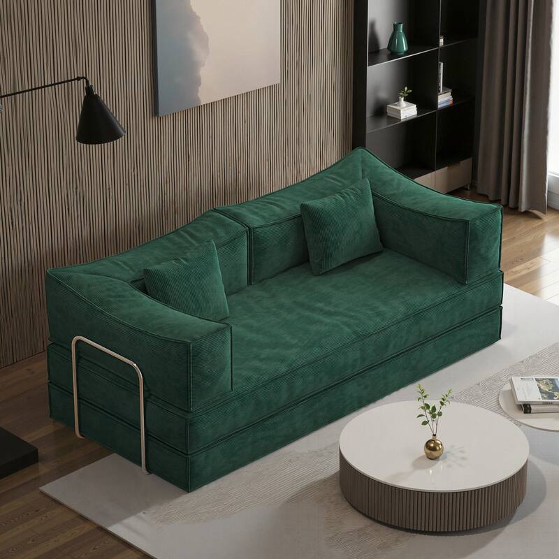 78.8 inch Modular sofa,convertible pudding block sofa(Green)