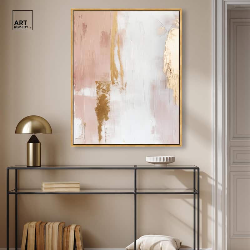 Golden Glow on Pink Canvas by Art Remedy
